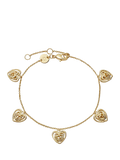 Daisy London gold plated heart charm bracelet 18ct (British brand)