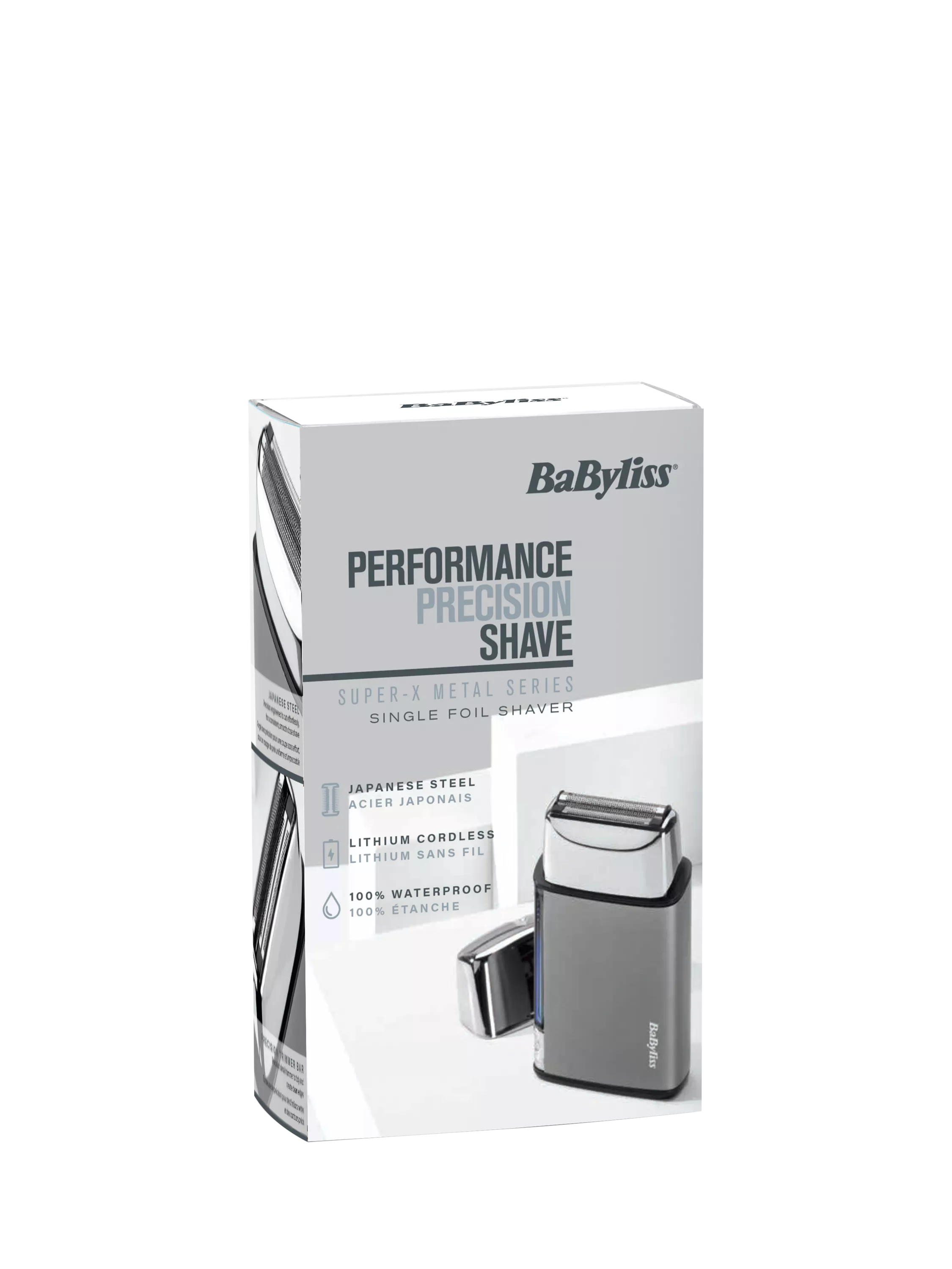 BaByliss Super-X single foil shaver silver, imported from the UK