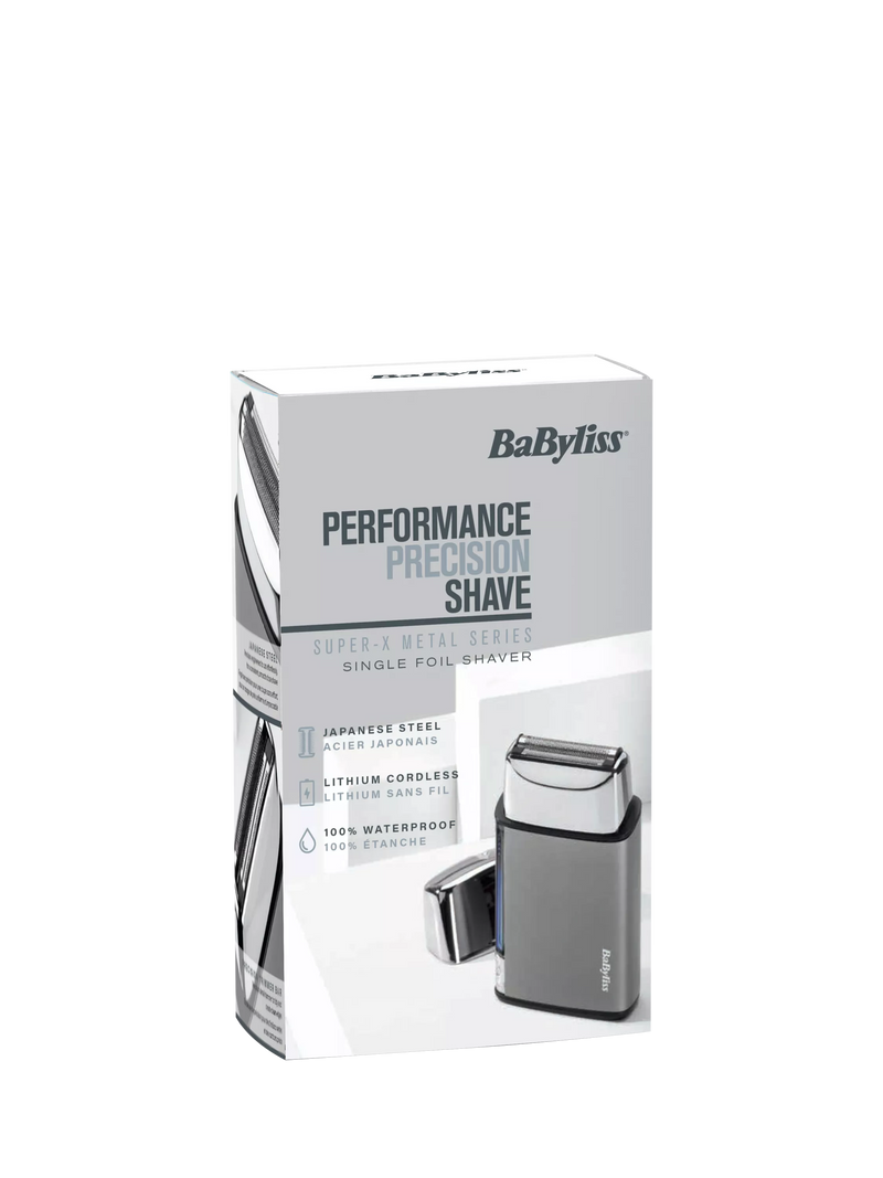 BaByliss Super-X single foil shaver silver, imported from the UK