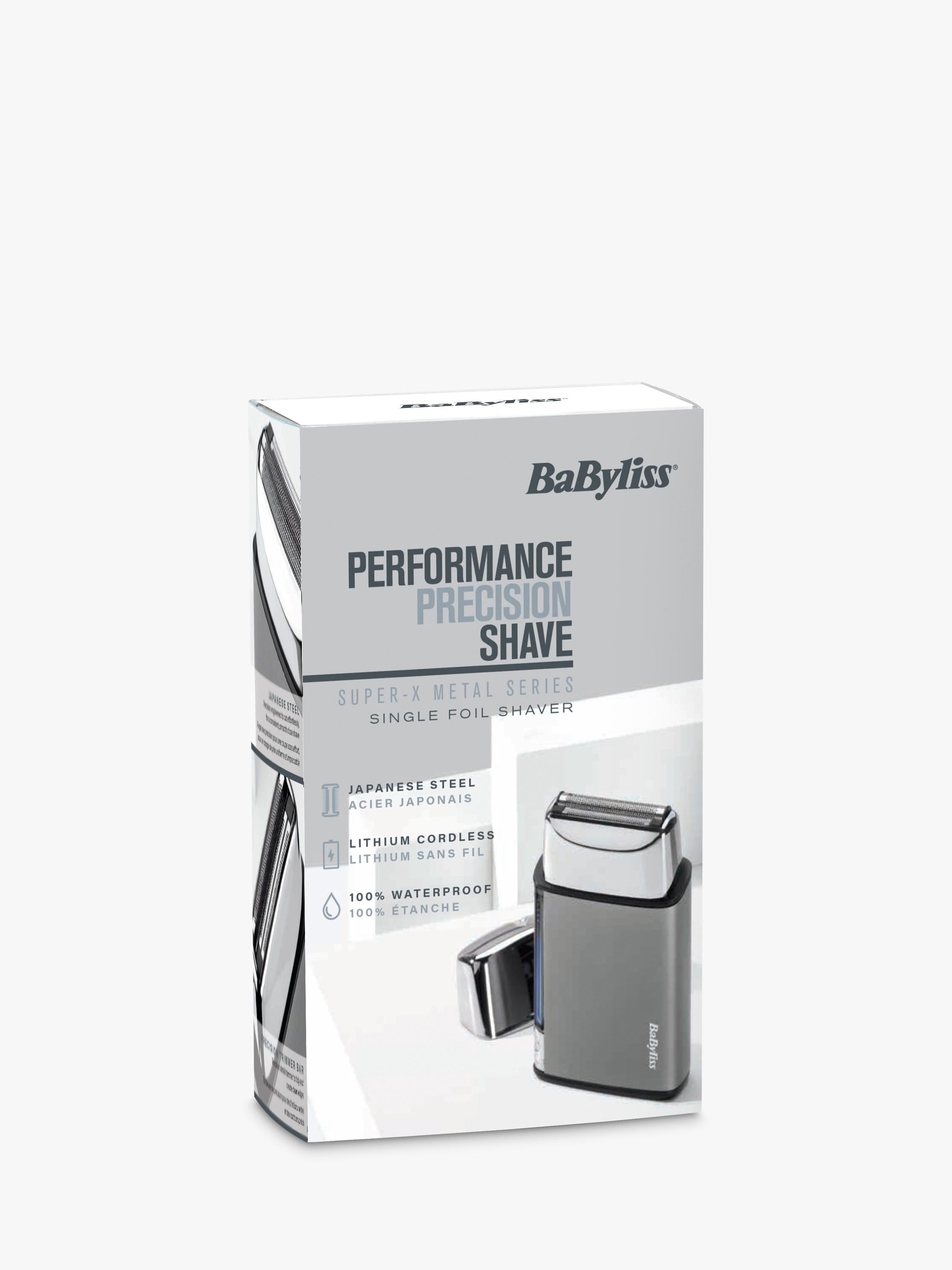 BaByliss Super-X single foil shaver silver, imported from the UK