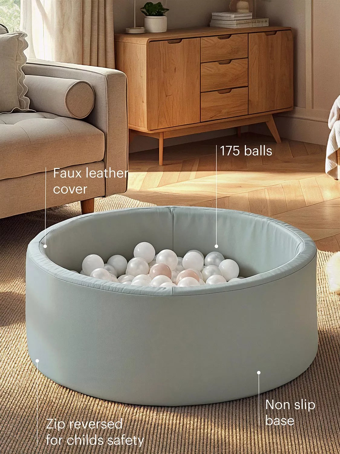 CuddleCo ball pit Sea Salt H30xW90xD90cm - British product