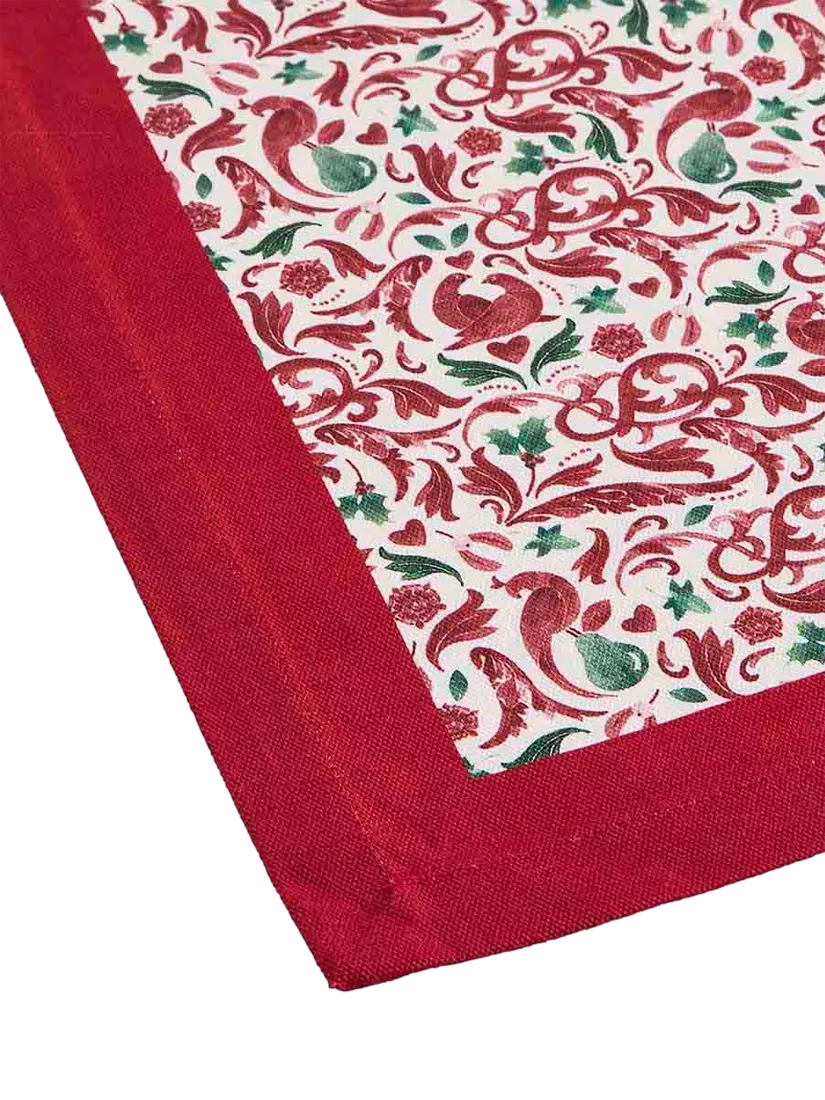 Spode Yuletide cotton tablecloth red 180x140cm (British brand)