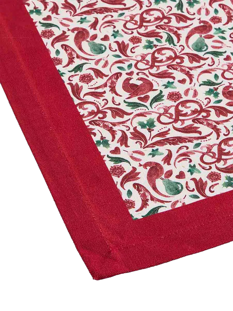 Spode Yuletide cotton tablecloth red 180x140cm (British brand)