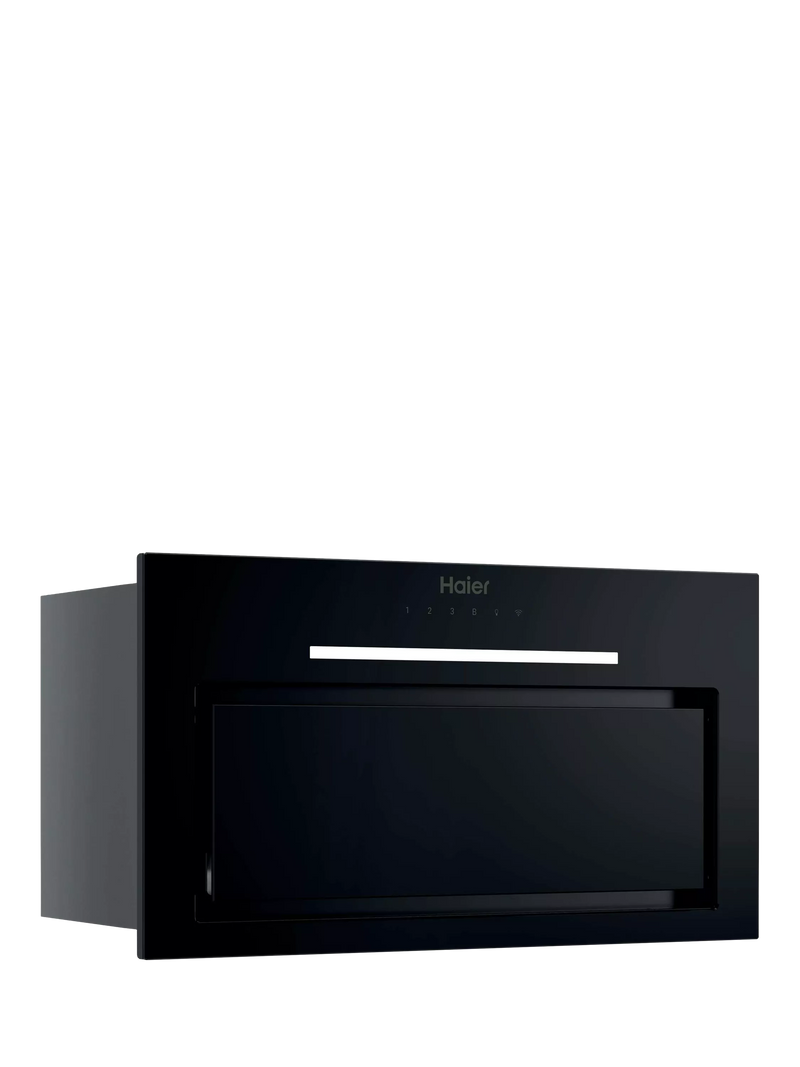 Haier 52cm canopy cooker hood black glass - British product