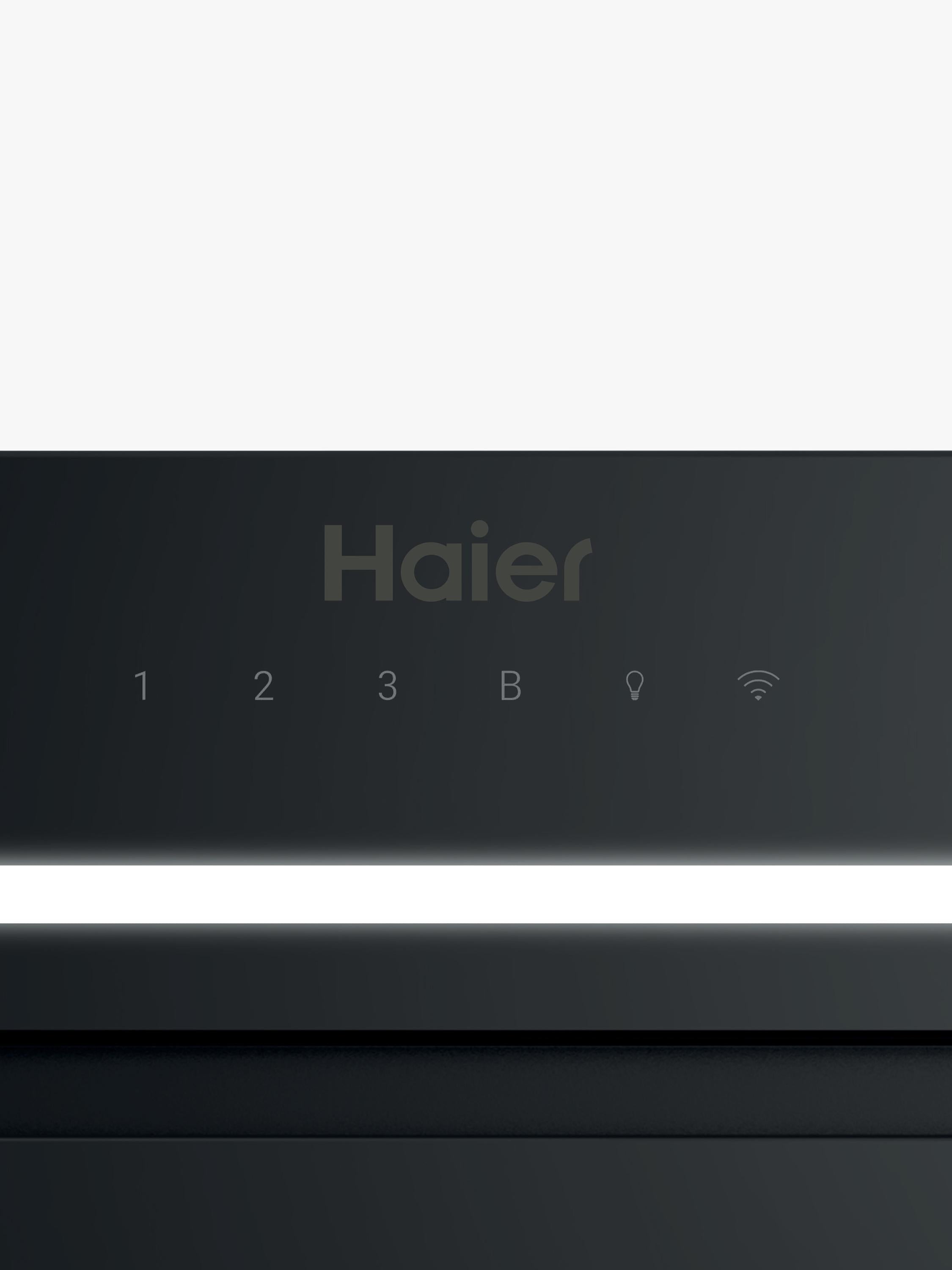 Haier 52cm canopy cooker hood black glass - British product