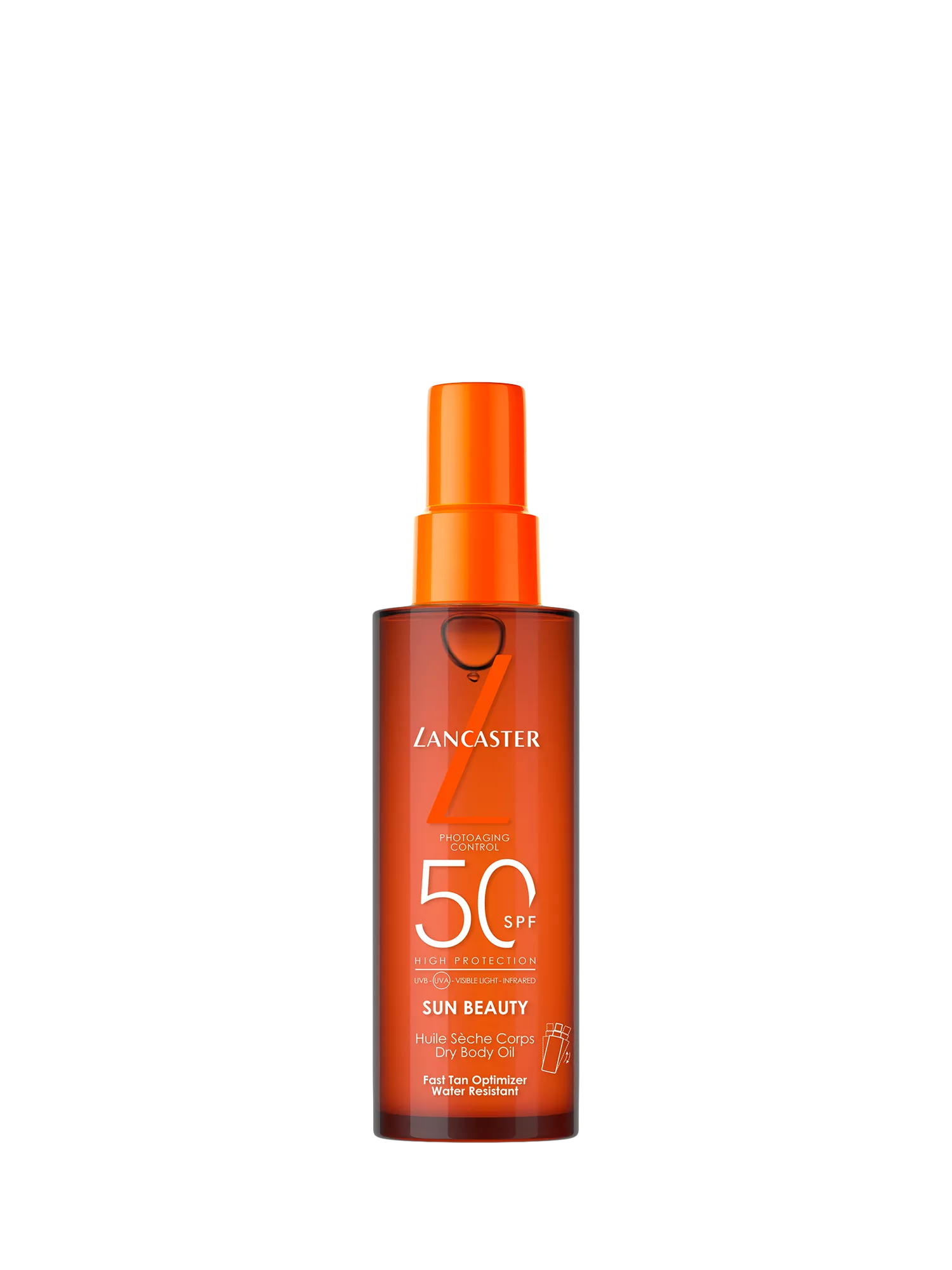 Lancaster SPF 50 dry body oil 150ml, imported from the UK