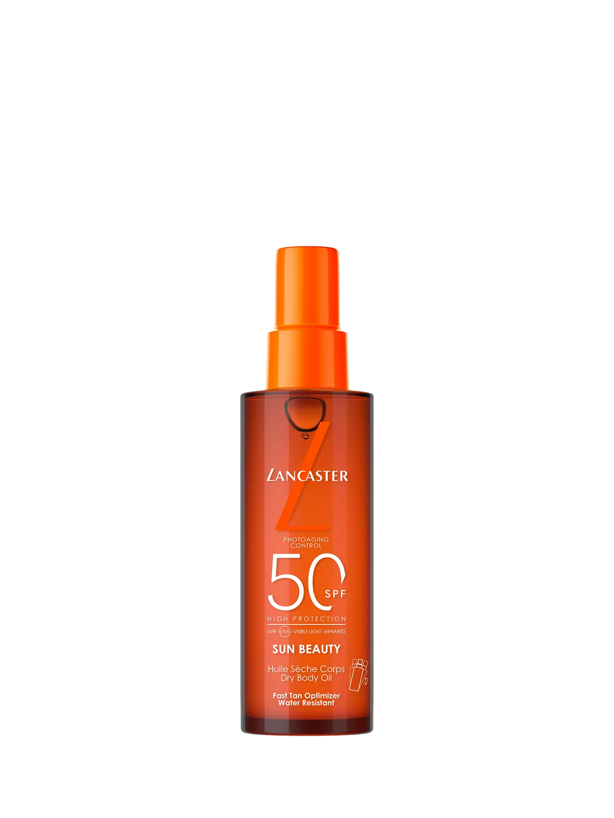 Lancaster SPF 50 dry body oil 150ml, imported from the UK