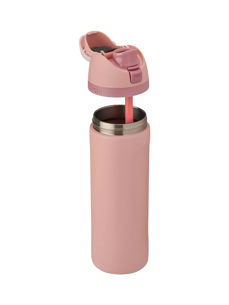 Owala FreeSip stainless steel drink bottle 710ml Rose Quartz, imported from the UK