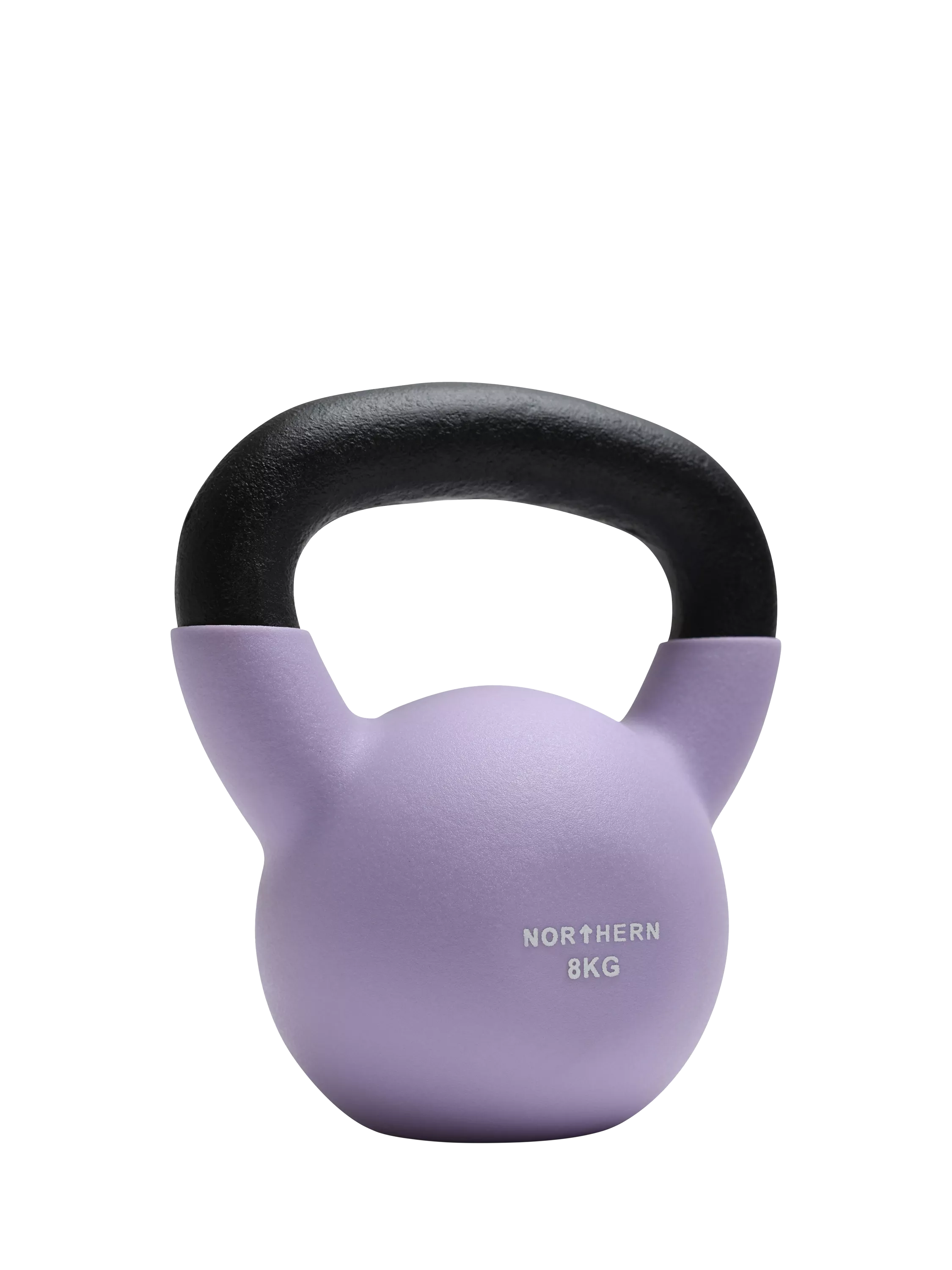 Northern Gym Equipment Neoprene Coated Cast Iron Kettlebell, 8kg, Lavender