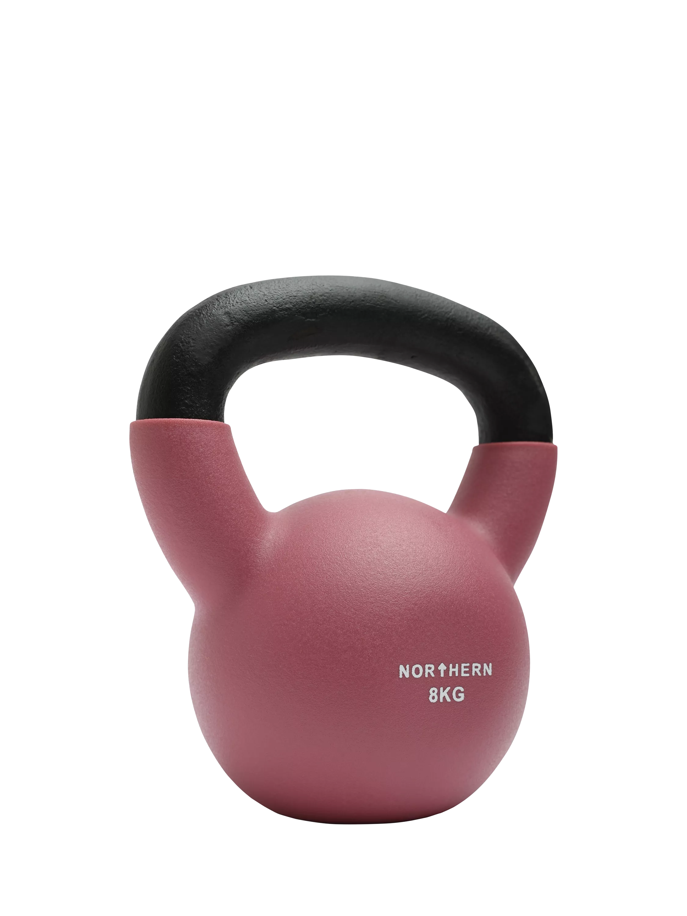 Northern Gym Equipment Neoprene Coated Cast Iron Kettlebell, 8kg, Dusk Pink