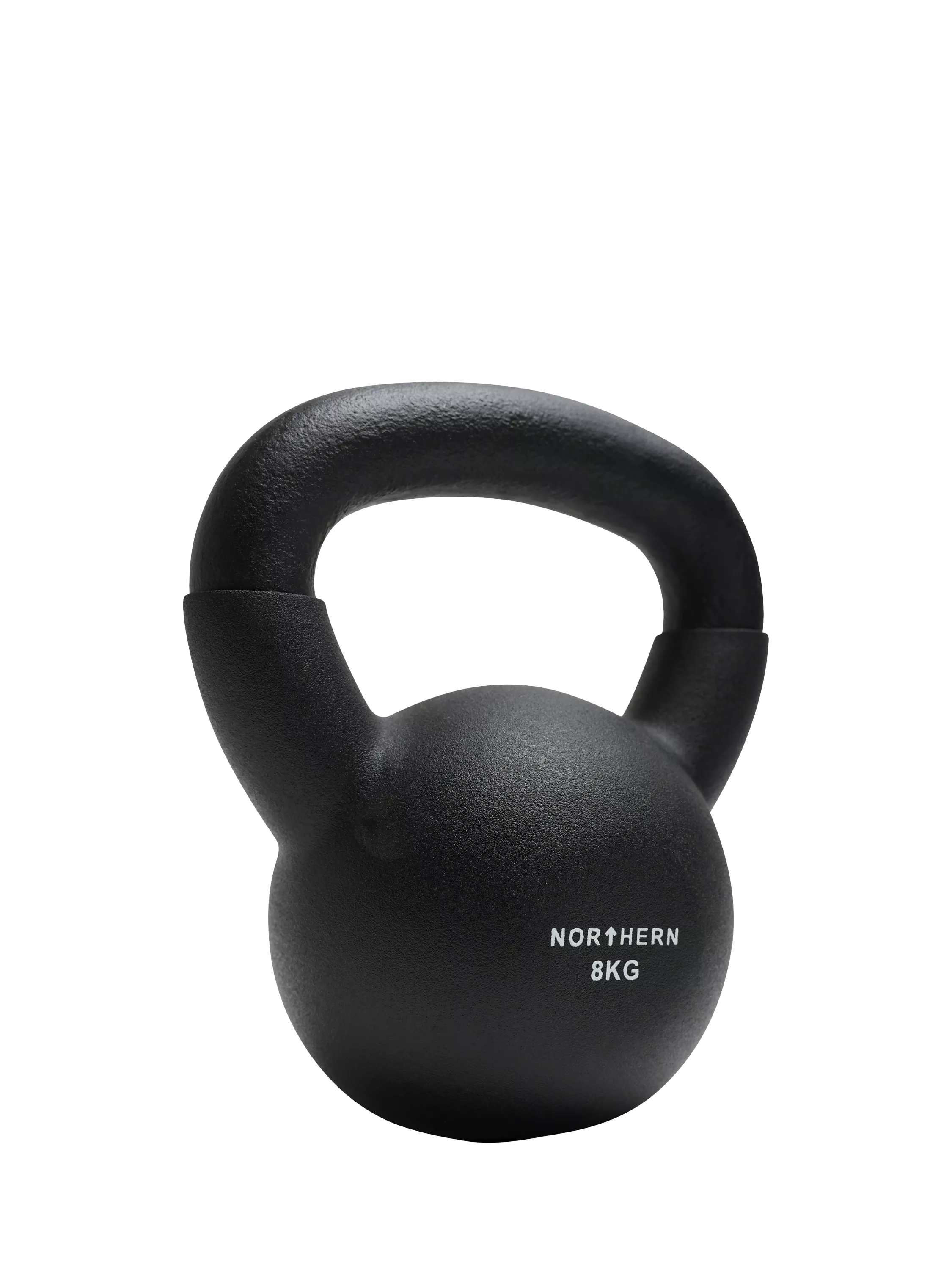 Northern Gym Equipment Neoprene Coated Cast Iron Kettlebell, 8kg, Black