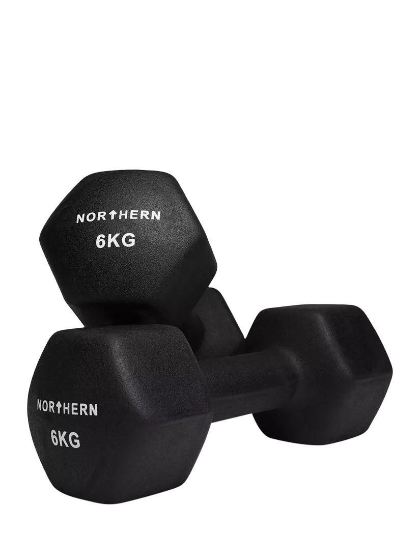 Northern Gym Equipment neoprene hex dumbbell black 6kg - British product