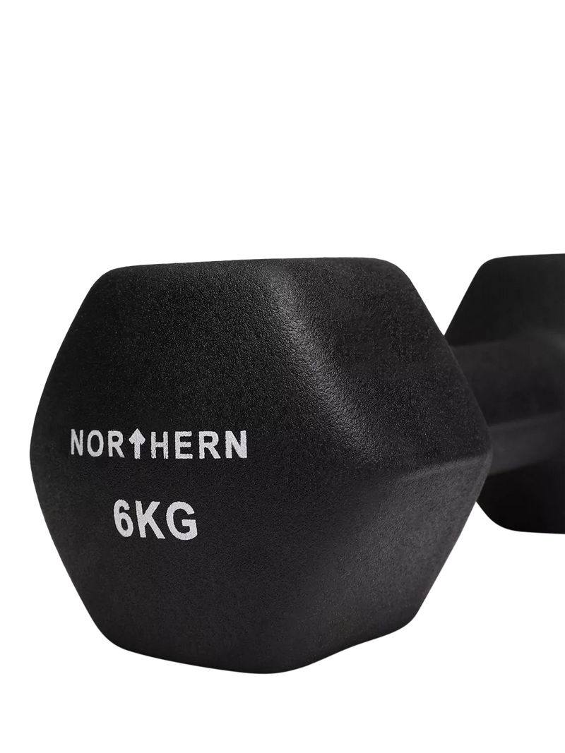 Northern Gym Equipment neoprene hex dumbbell black 6kg - British product