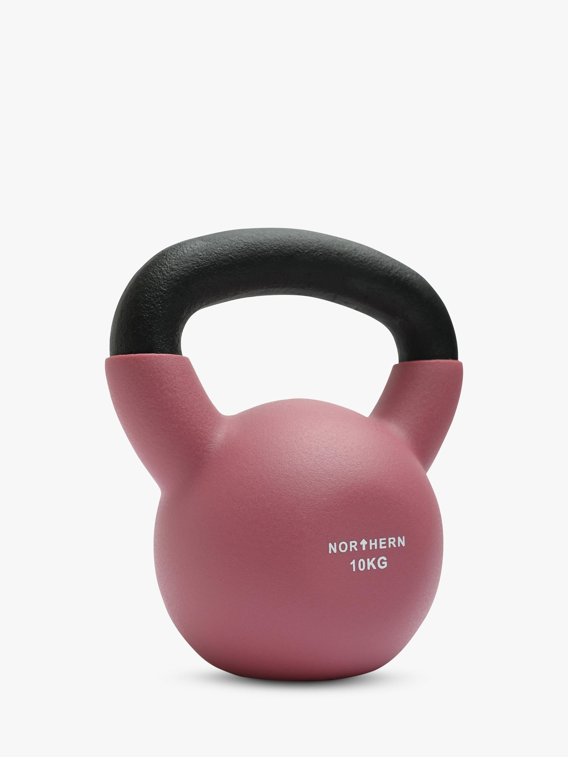 Northern Gym Equipment 10kg neoprene coated cast iron kettlebell, imported from the UK