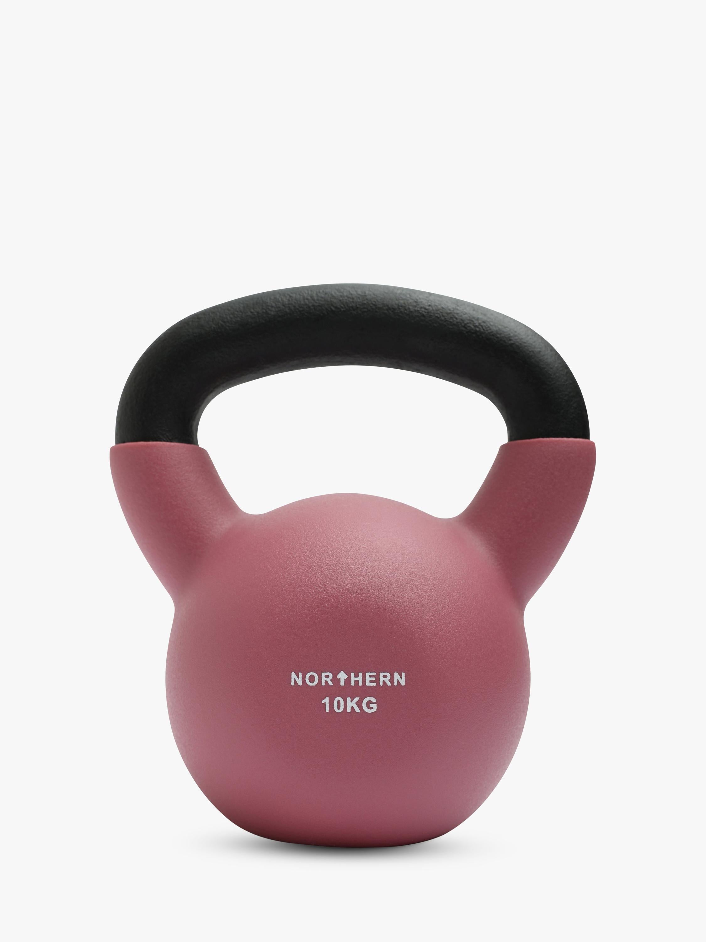 Northern Gym Equipment 10kg neoprene coated cast iron kettlebell, imported from the UK