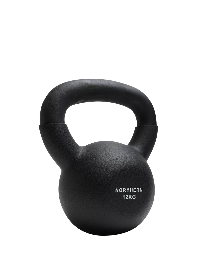 Northern Gym Equipment neoprene coated cast iron kettlebell 12kg, imported from the UK