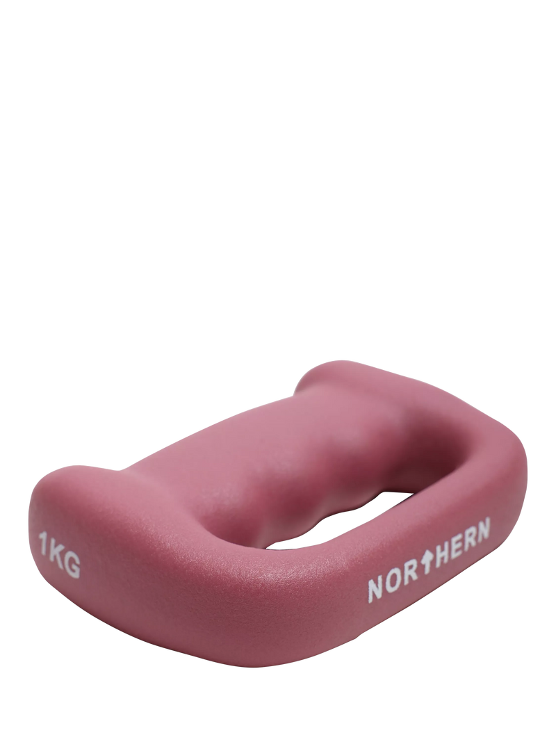 Hand Dumbbells D Shaped Boxing Exercise Weights, 1kg, Dusk Pink