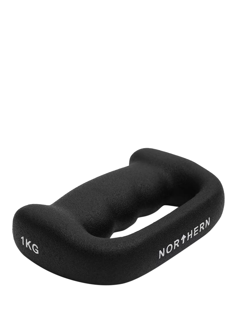 Hand Dumbbells D Shaped Boxing Exercise Weights, 1kg, Black