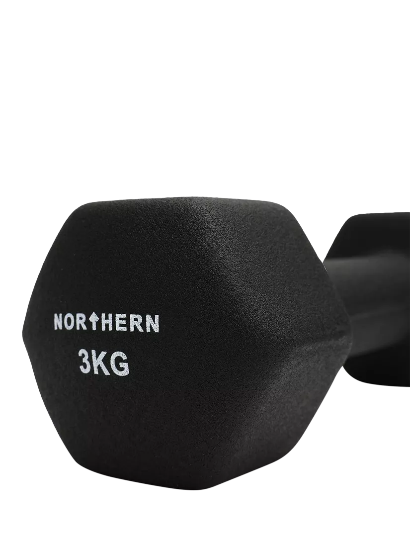 Northern Gym Equipment neoprene hex dumbbell 3kg black (British brand)