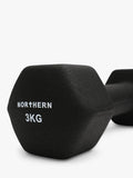 Northern Gym Equipment neoprene hex dumbbell 3kg black (British brand)