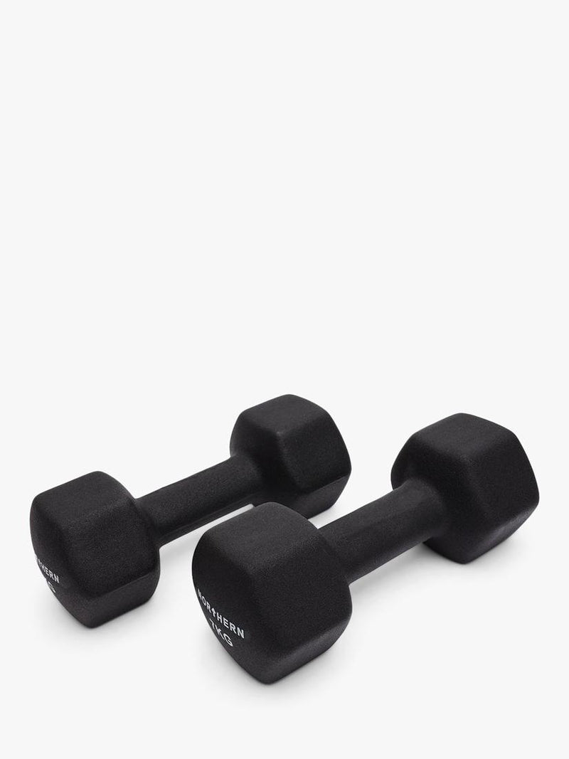 Northern Gym Equipment Neoprene Hex Dumbbell 7kg Black, imported from the UK