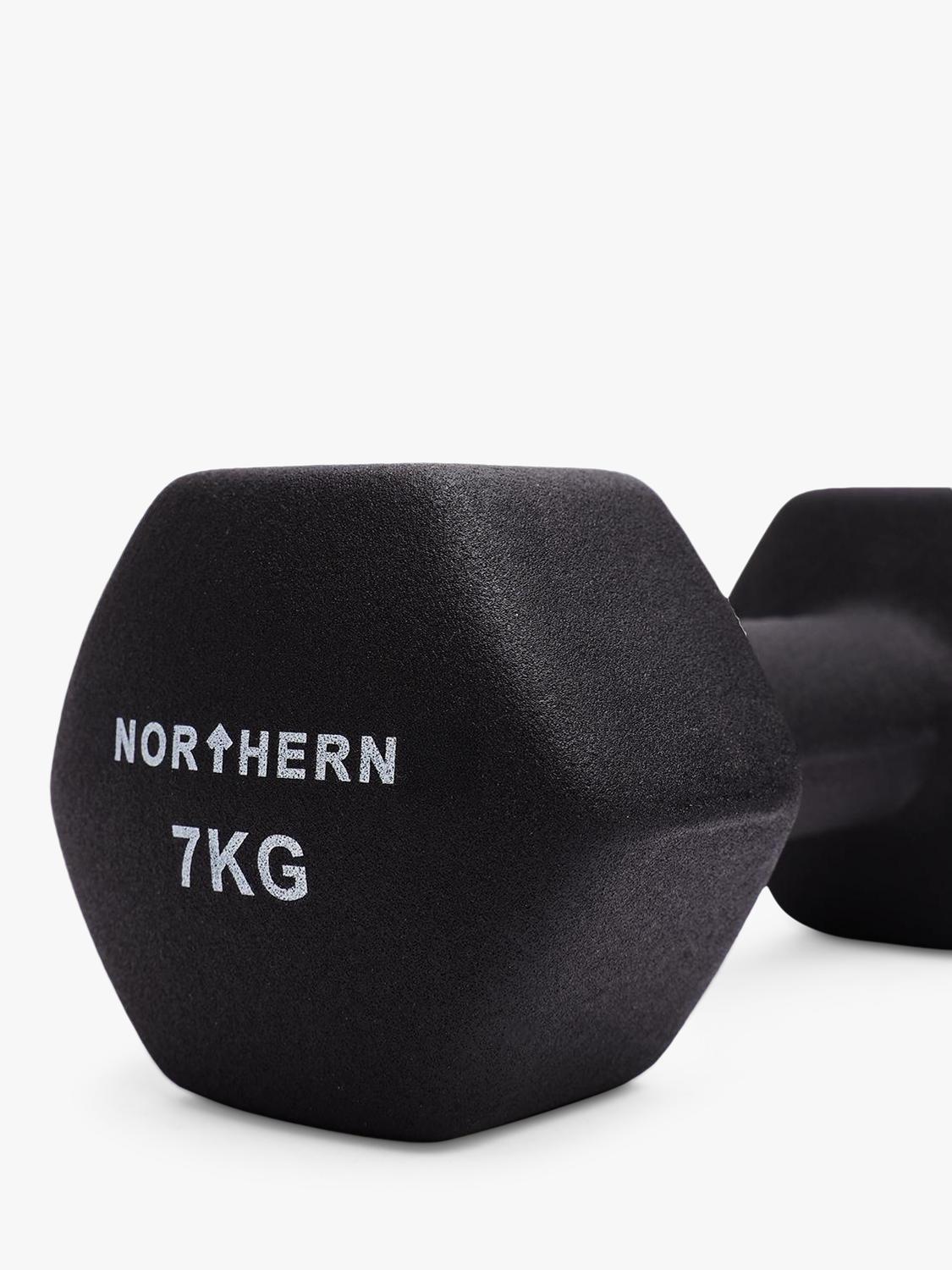 Northern Gym Equipment Neoprene Hex Dumbbell 7kg Black, imported from the UK