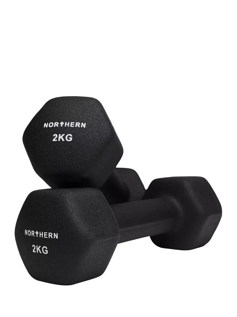 Northern Gym Equipment Neoprene Hex Dumbbell, 2kg, Black