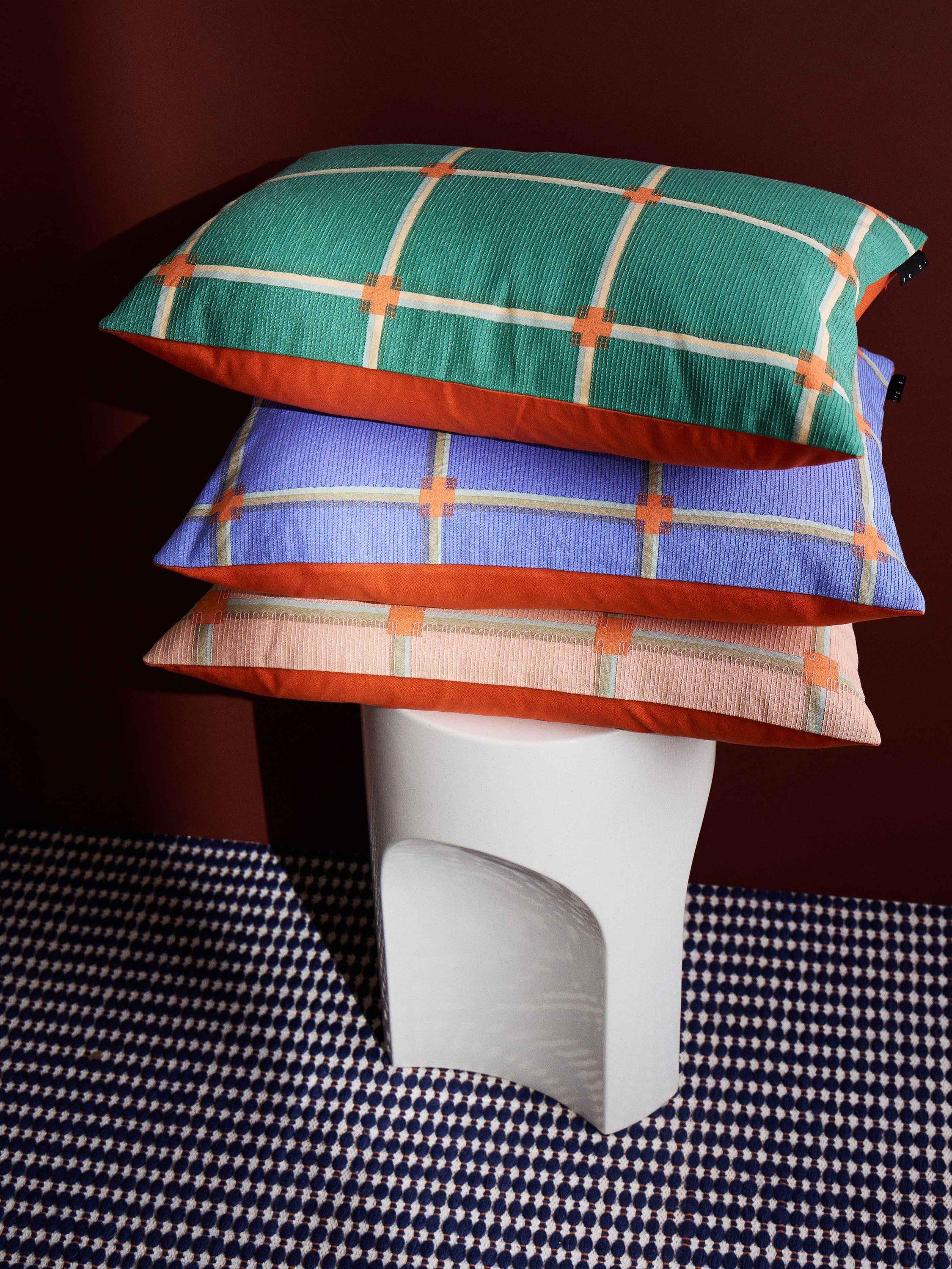 The Conran Shop Cuba cotton cushion green, imported from the UK