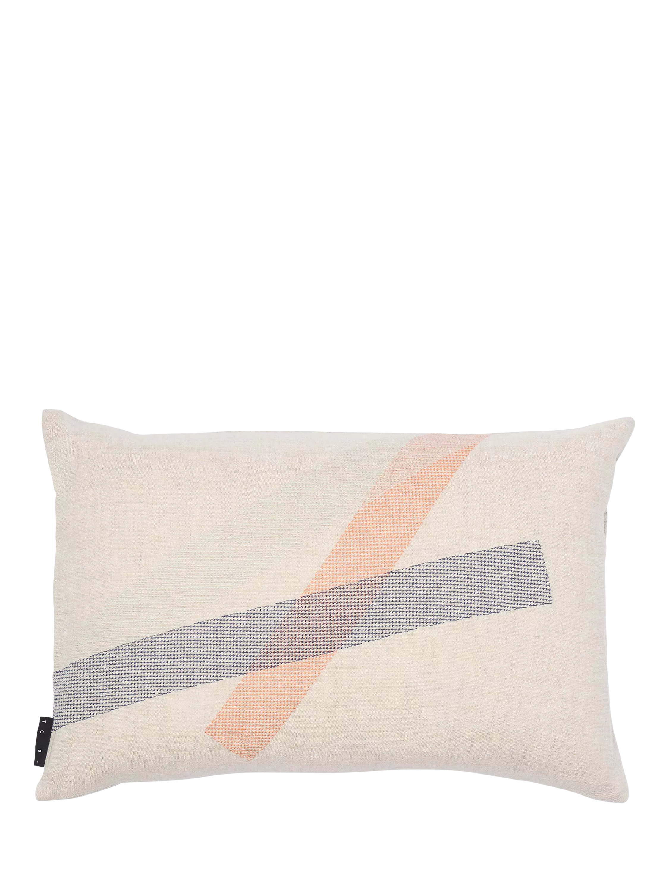 Conran Shop Furrow linen cushion sage orange, imported from the UK