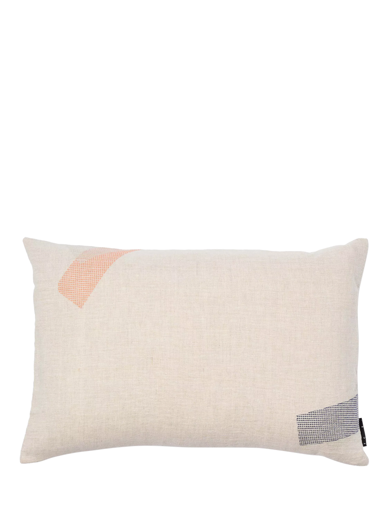 Conran Shop Furrow linen cushion sage orange, imported from the UK
