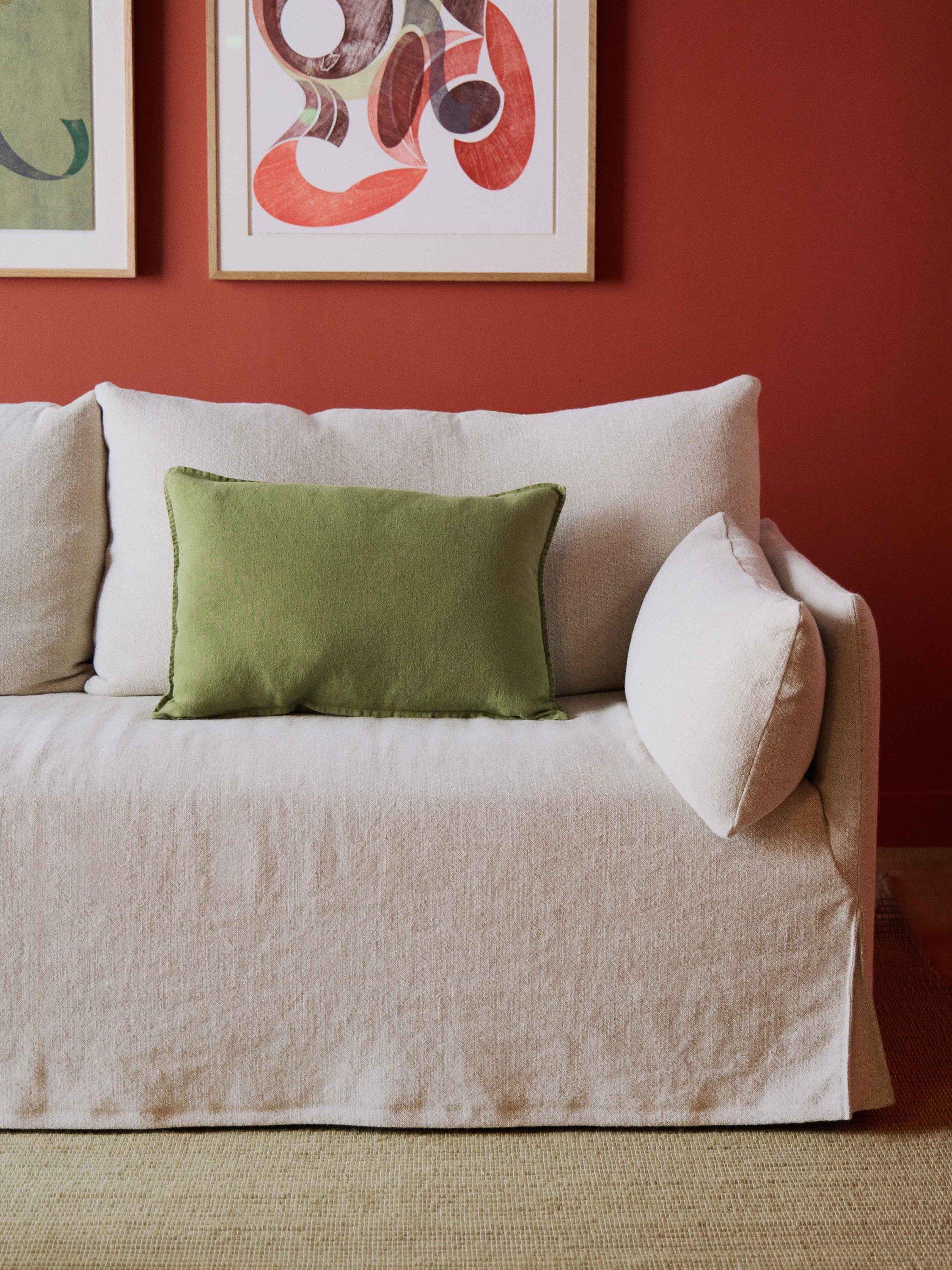 The Conran Shop Wallis Linen Cushion in Celadon - British product
