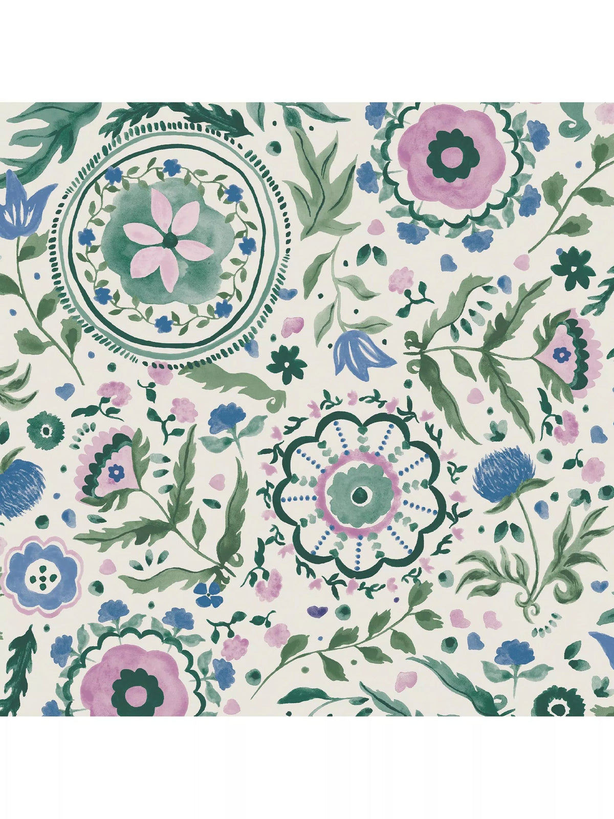 Joules Festival Flowers Print Wallpaper, UK version