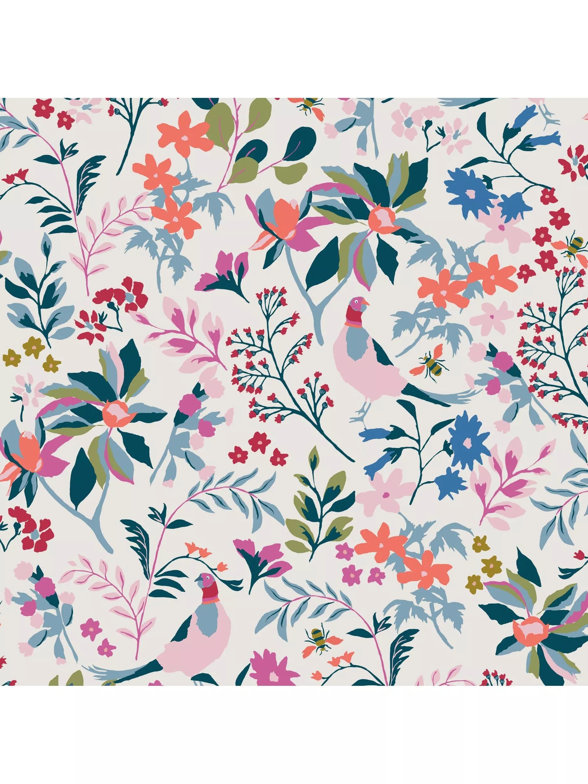 Joules Festival Flowers Print Wallpaper - 5.2m²