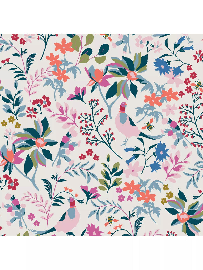 Joules Festival Flowers Print Wallpaper - 5.2m²