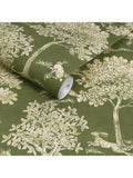 Joules Fox and Hare olive green wallpaper, imported from the UK