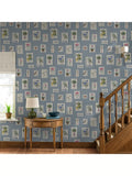 Joules Gallery Wall Stripe Wallpaper in blue (British brand)