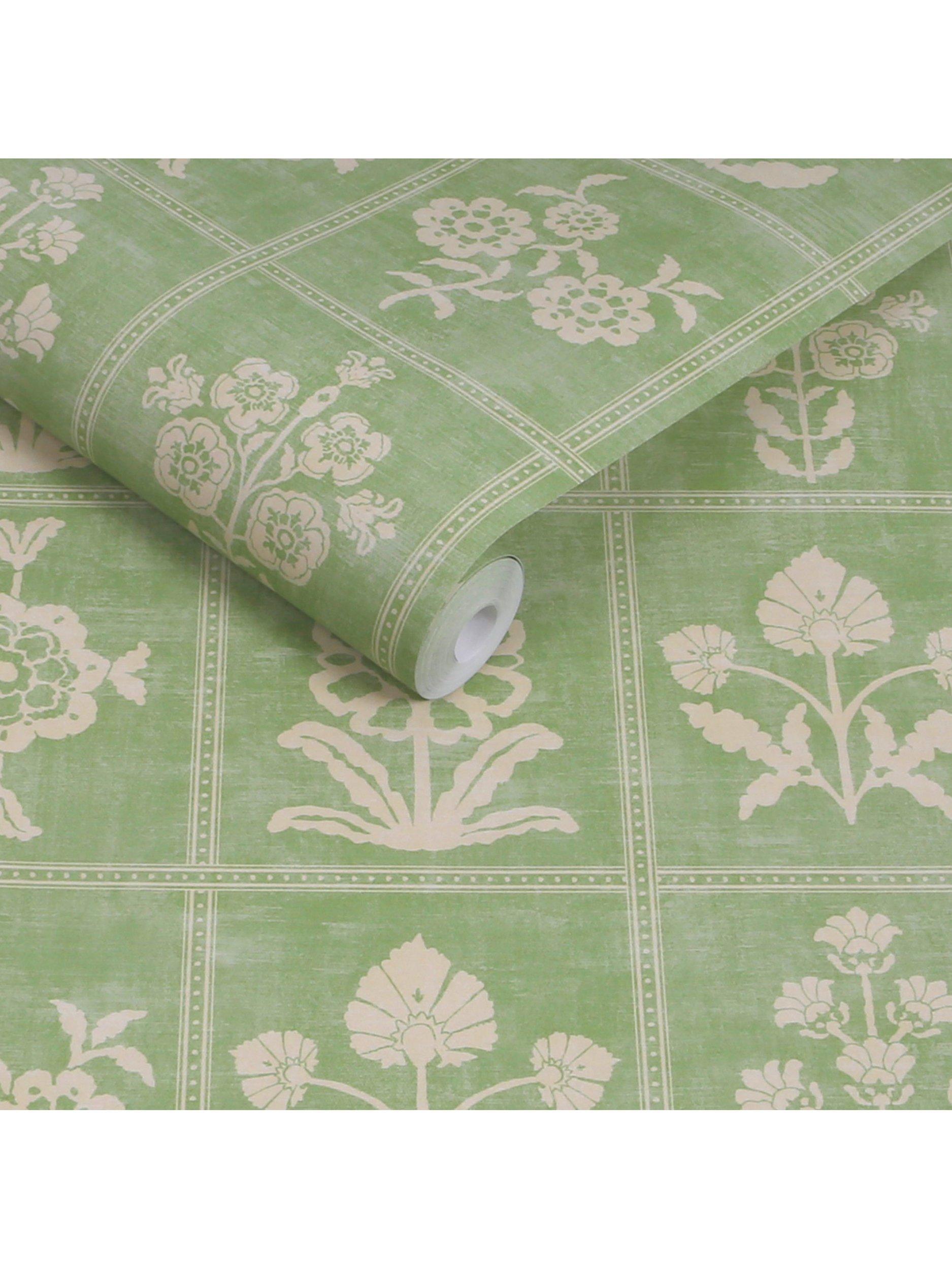 Joules Garden Floral Grid wallpaper (British brand)