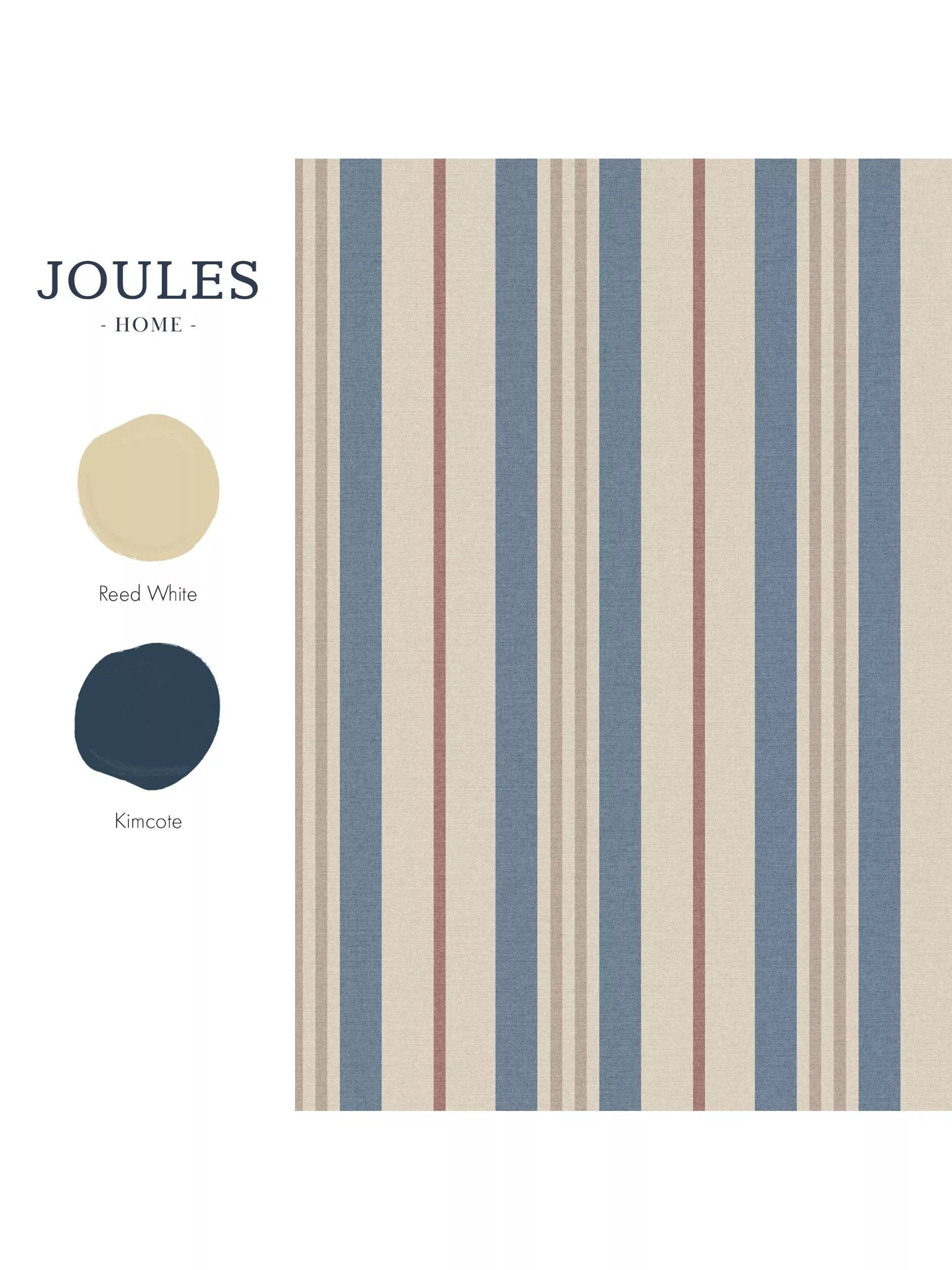 Joules Grove Stripe Wallpaper in pink and blue, UK version