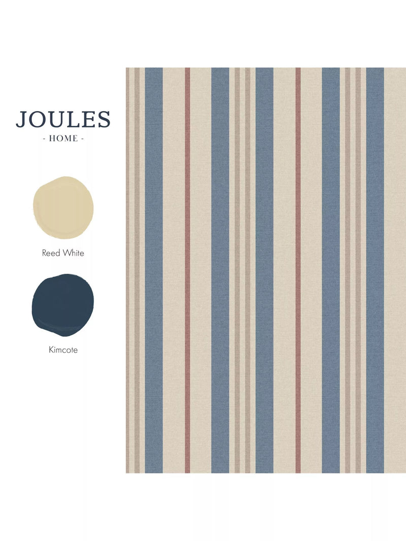Joules Grove Stripe Wallpaper in pink and blue, UK version