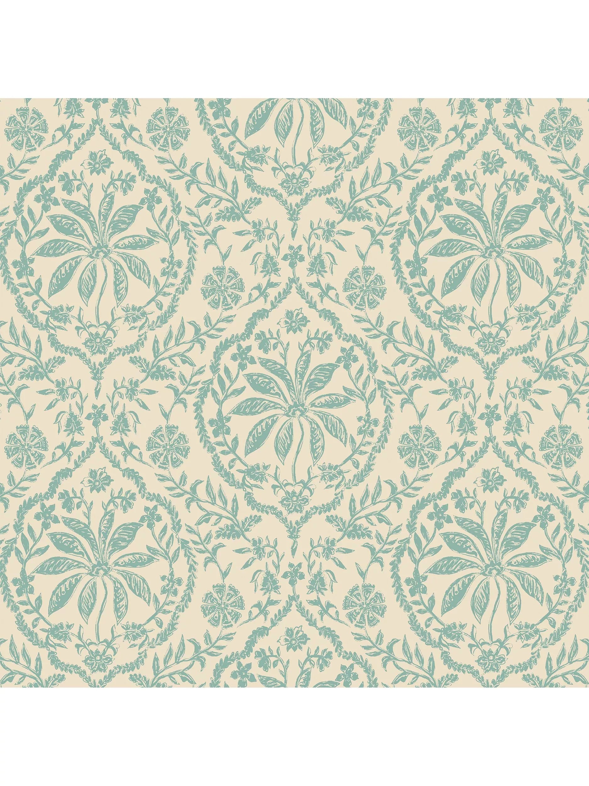 Joules Indienne Palm wallpaper duck egg 5.2m² - British product