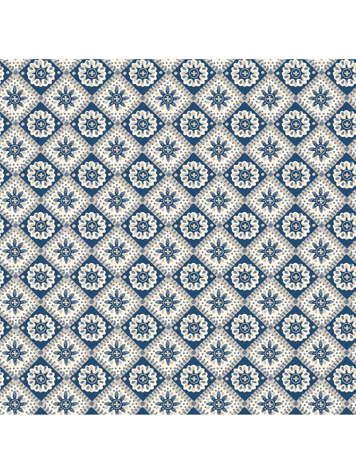 Joules Meadow Geo Wallpaper navy cream, imported from the UK
