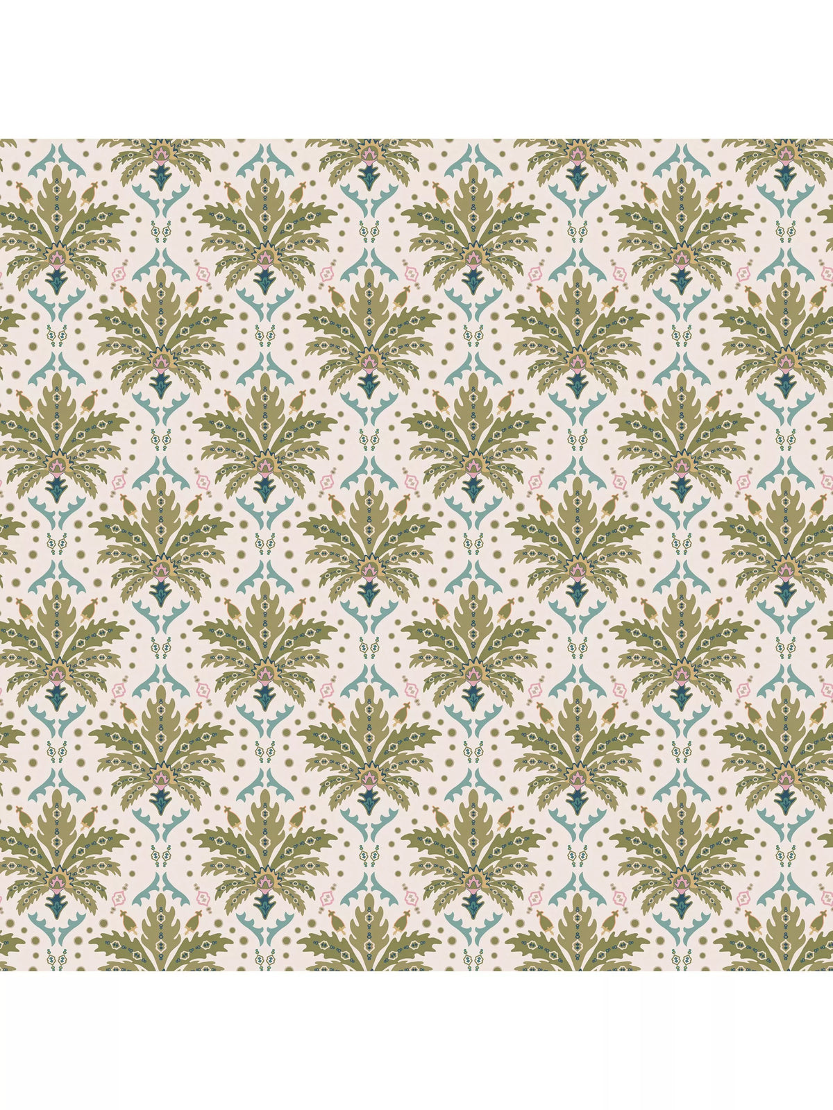 Joules Palm Geo Print Wallpaper cream multi (British brand)