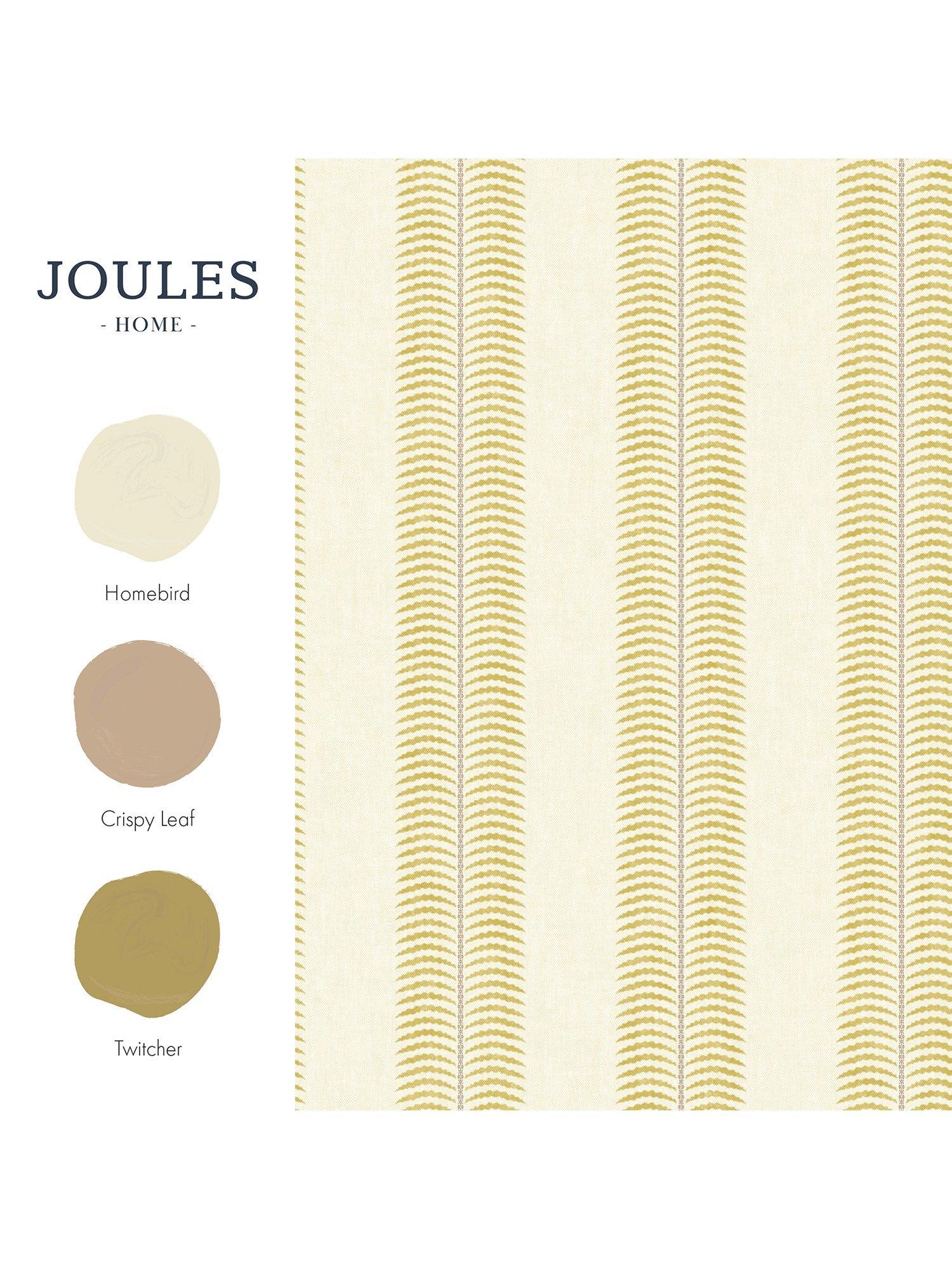 Joules Palm Leaf Stripe wallpaper in cream and yellow, imported from the UK