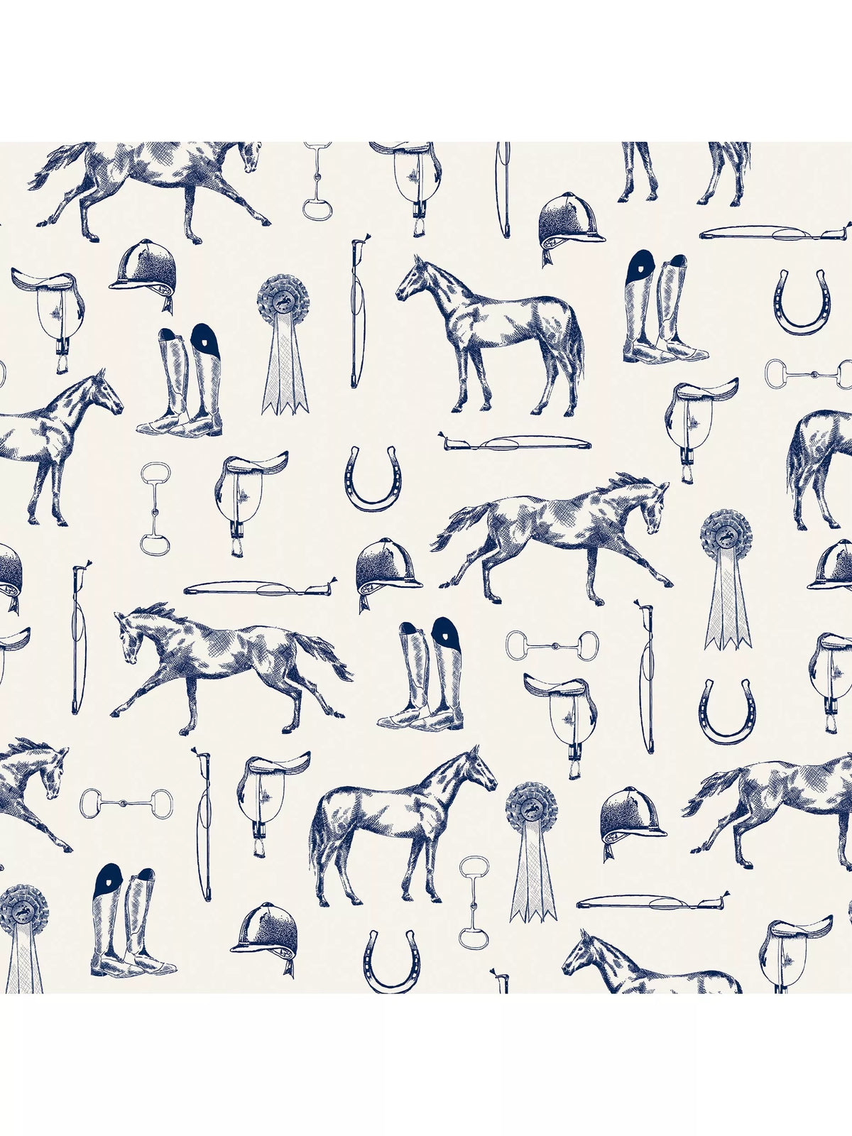 Joules wallpaper sketched equestrian print 7.5cm x 52cm (British brand)