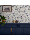 Joules wallpaper sketched equestrian print 7.5cm x 52cm (British brand)