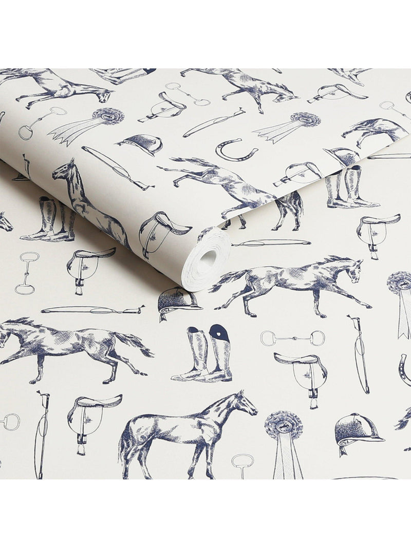 Joules wallpaper sketched equestrian print 7.5cm x 52cm (British brand)