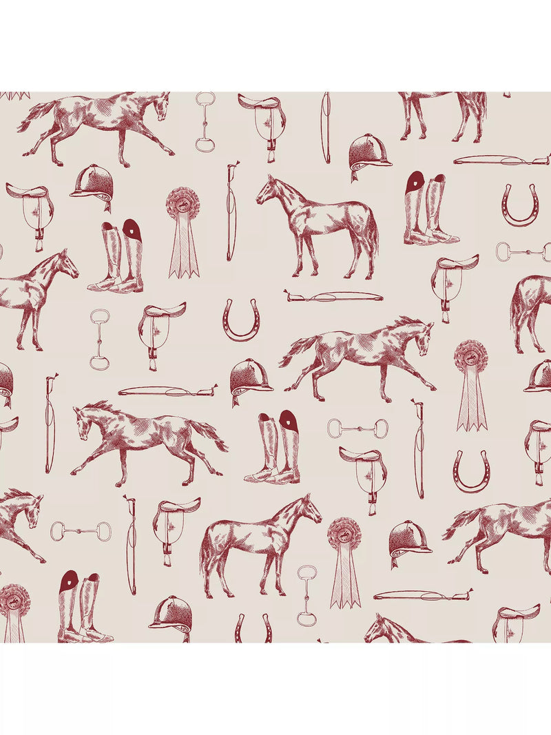 Joules Sketched Equestrian Print Wallpaper