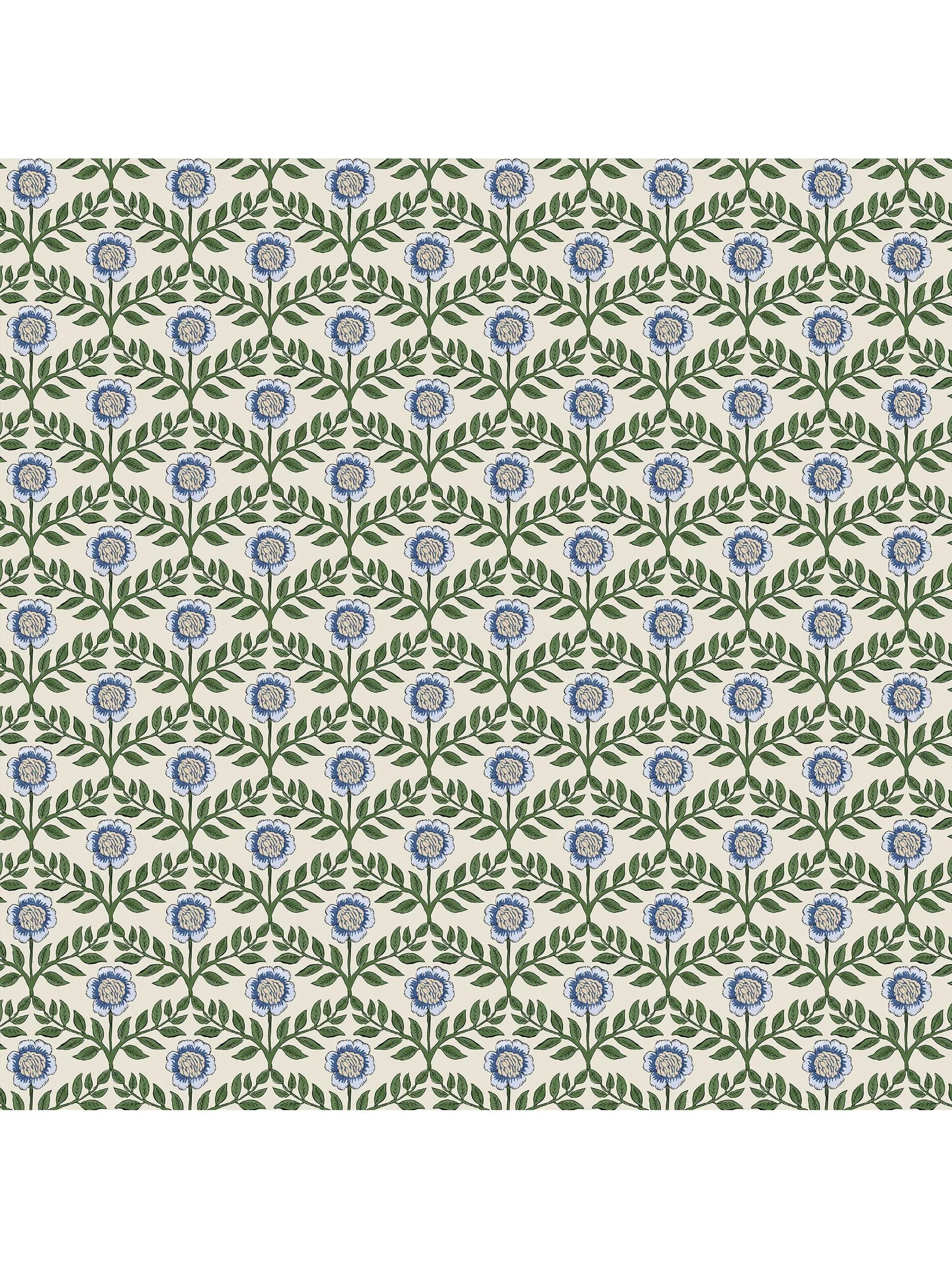 Joules Stately Floral wallpaper green and blue - British product