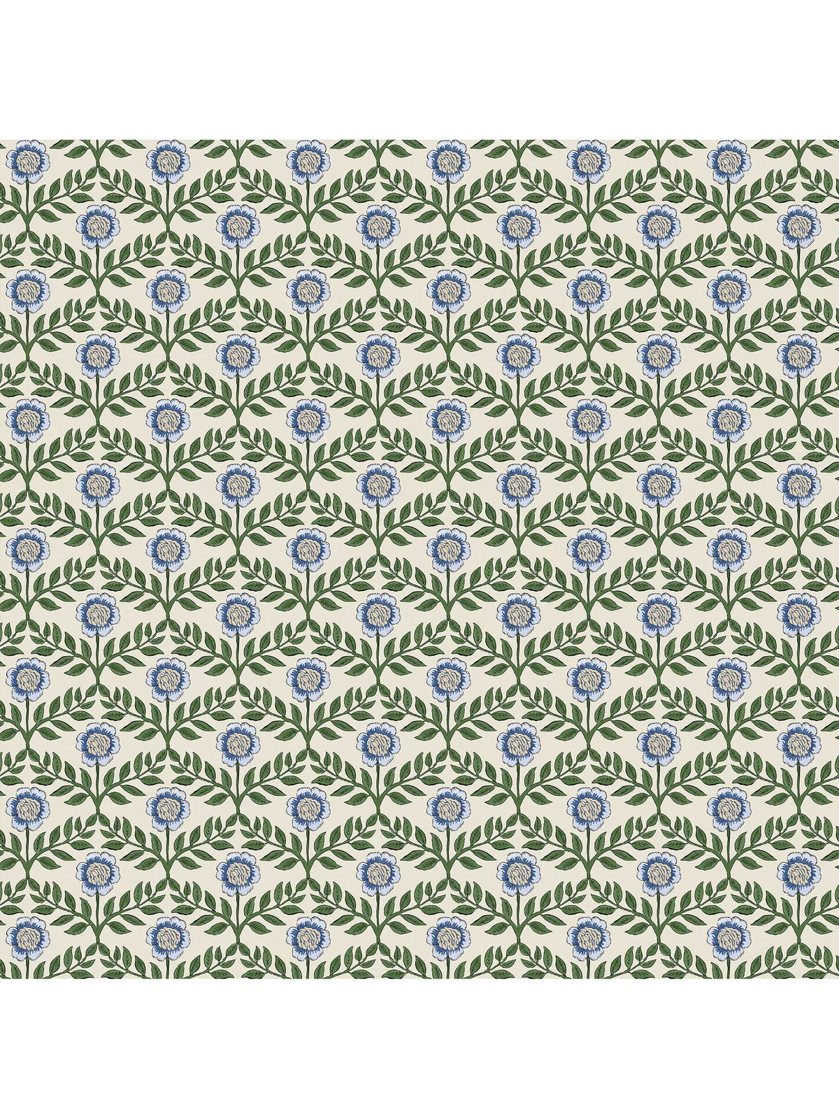 Joules Stately Floral wallpaper green and blue - British product