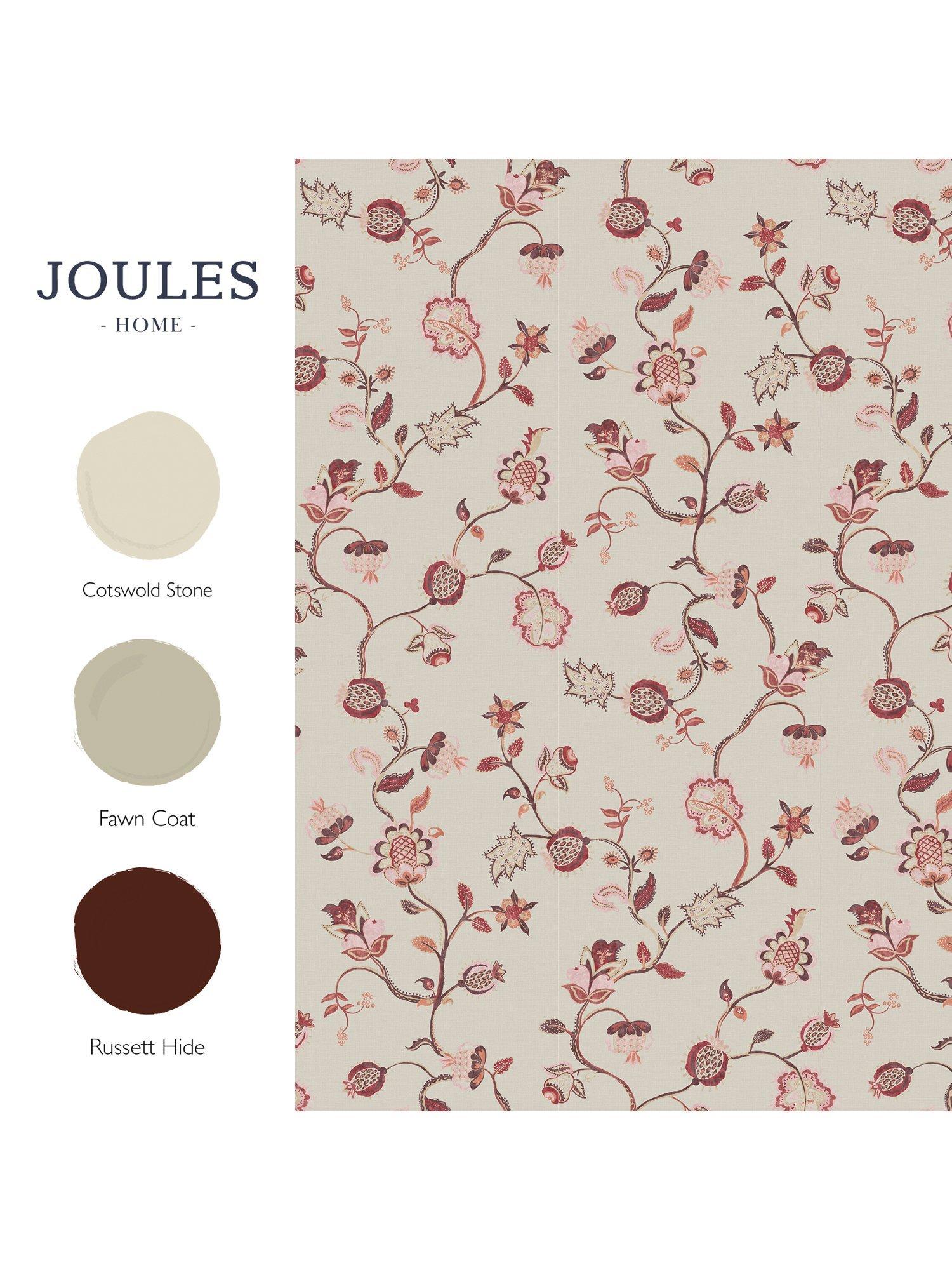 Joules Tree of Life floral wallpaper red pink - British product